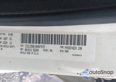 2009 Chrysler Sebring Touring z USA, uszkodzony, nr VIN 1C3LC56B19N507472